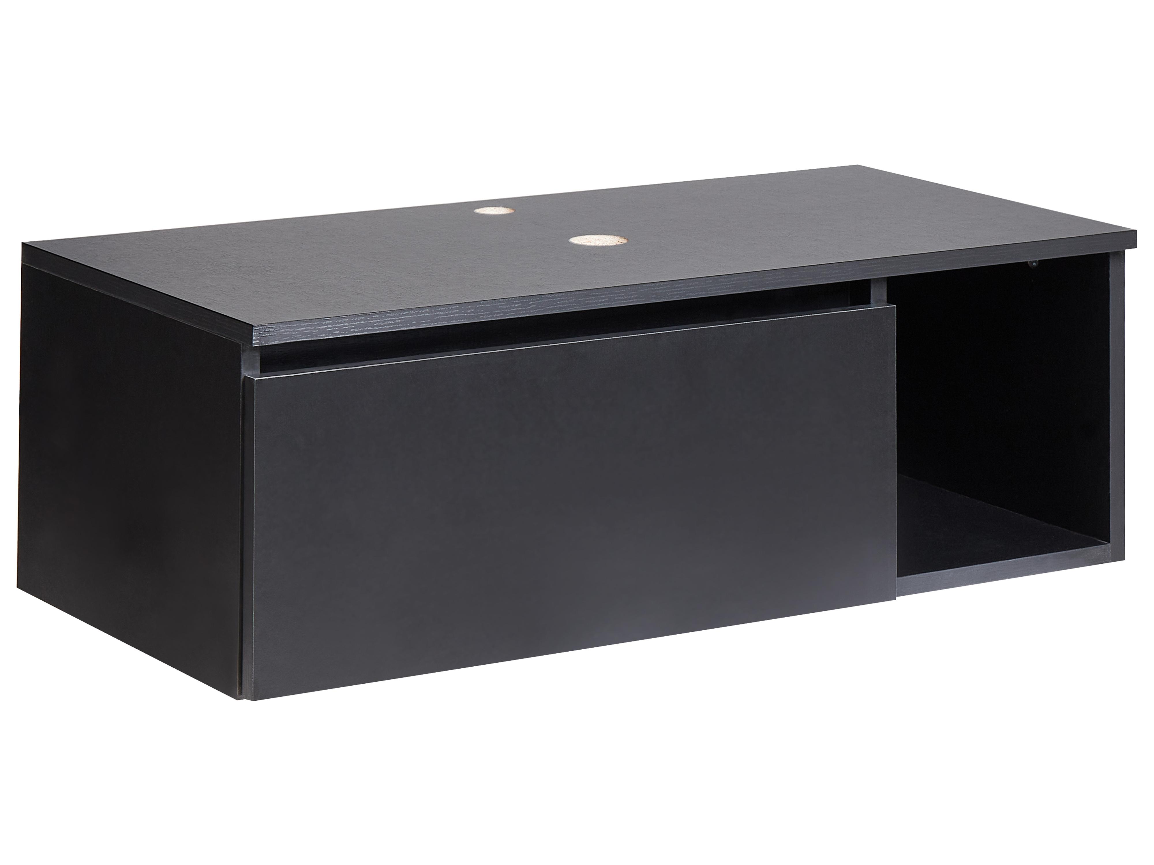 Wandgemonteerde wastafelkast RUPANCO 80 cm Zwart