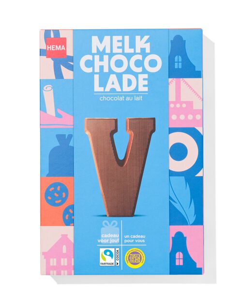 lettre V en chocolat au lait 140g