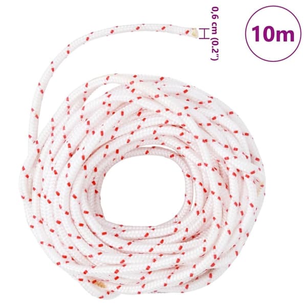 vidaXL Startsnoren hvit og rød Ø6 mm 10 m nylon