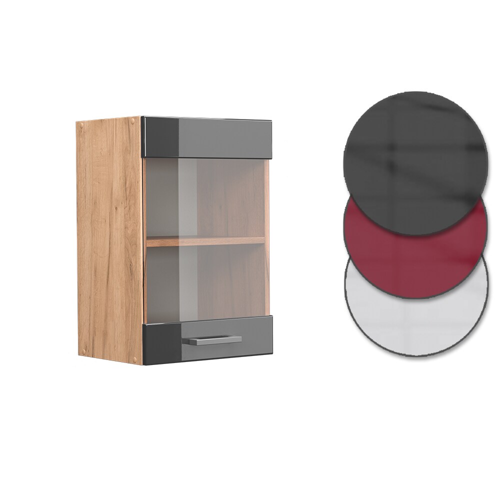 Vicco Hängeglasschrank Küchenschrank Küchenzeile R-Line 40 cm Goldkraft Anthrazit