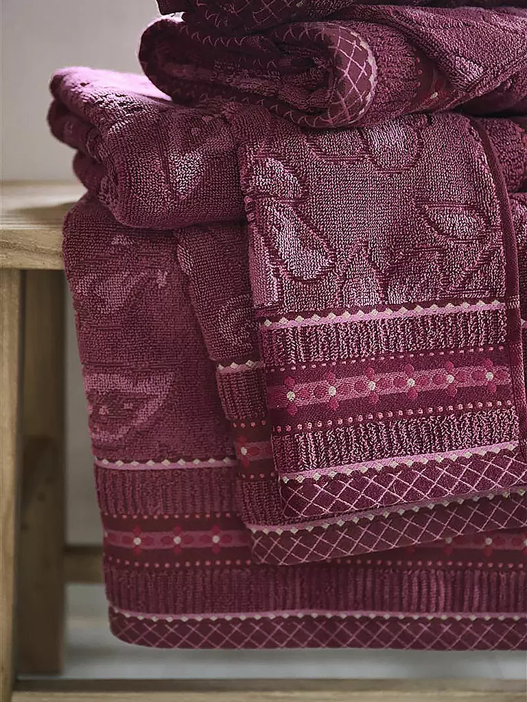 PIP STUDIO Gästetuch  JASMIN JACQUARD 30x50cm Dark Pink beere