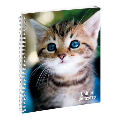 Cahier de textes spiralé Animaux - 17 x 22 cm - disponible dans différentes couleurs - Exacompta