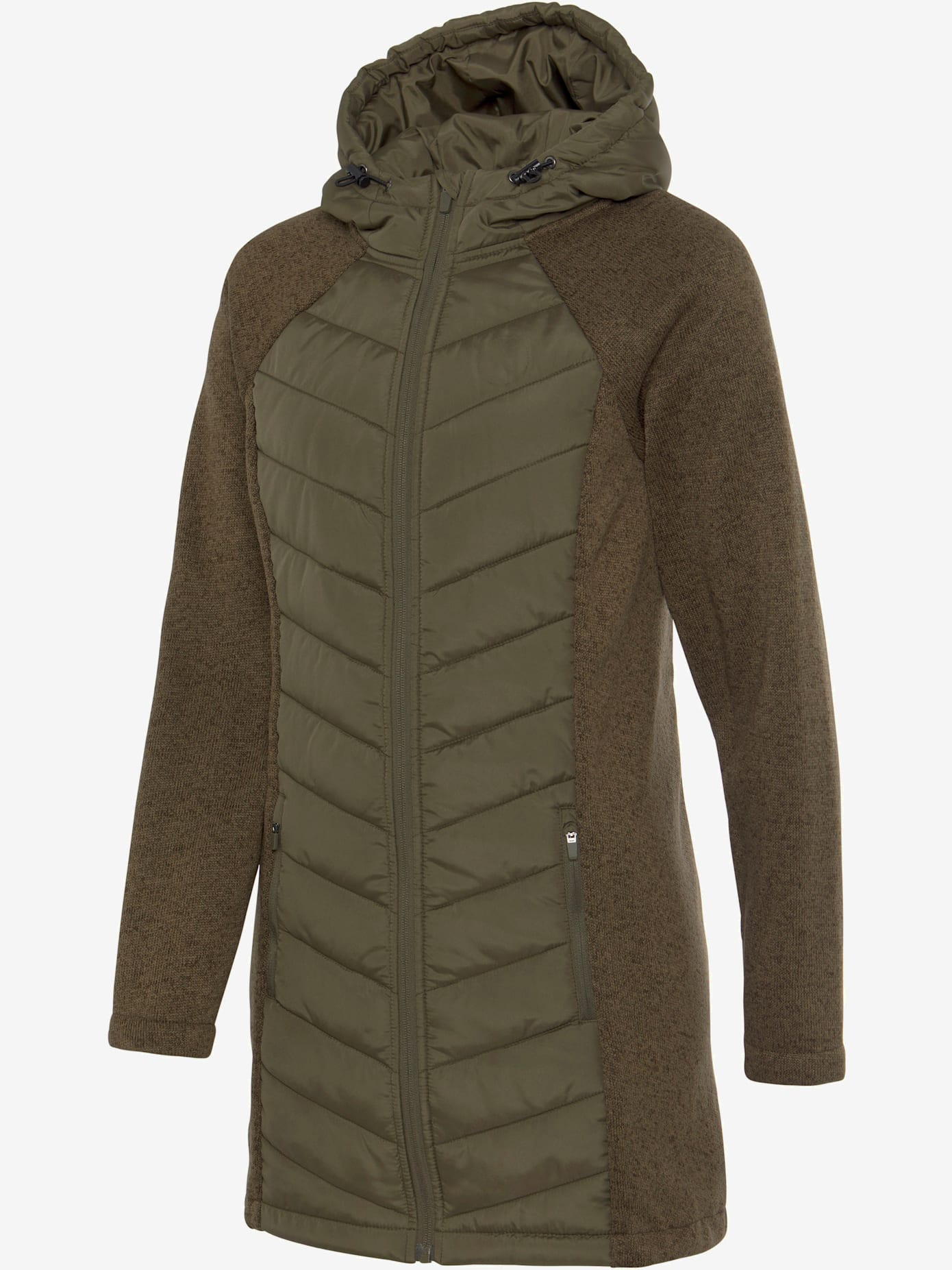 Doudoune manteau matelassé avec tricot polaire doux aux manches