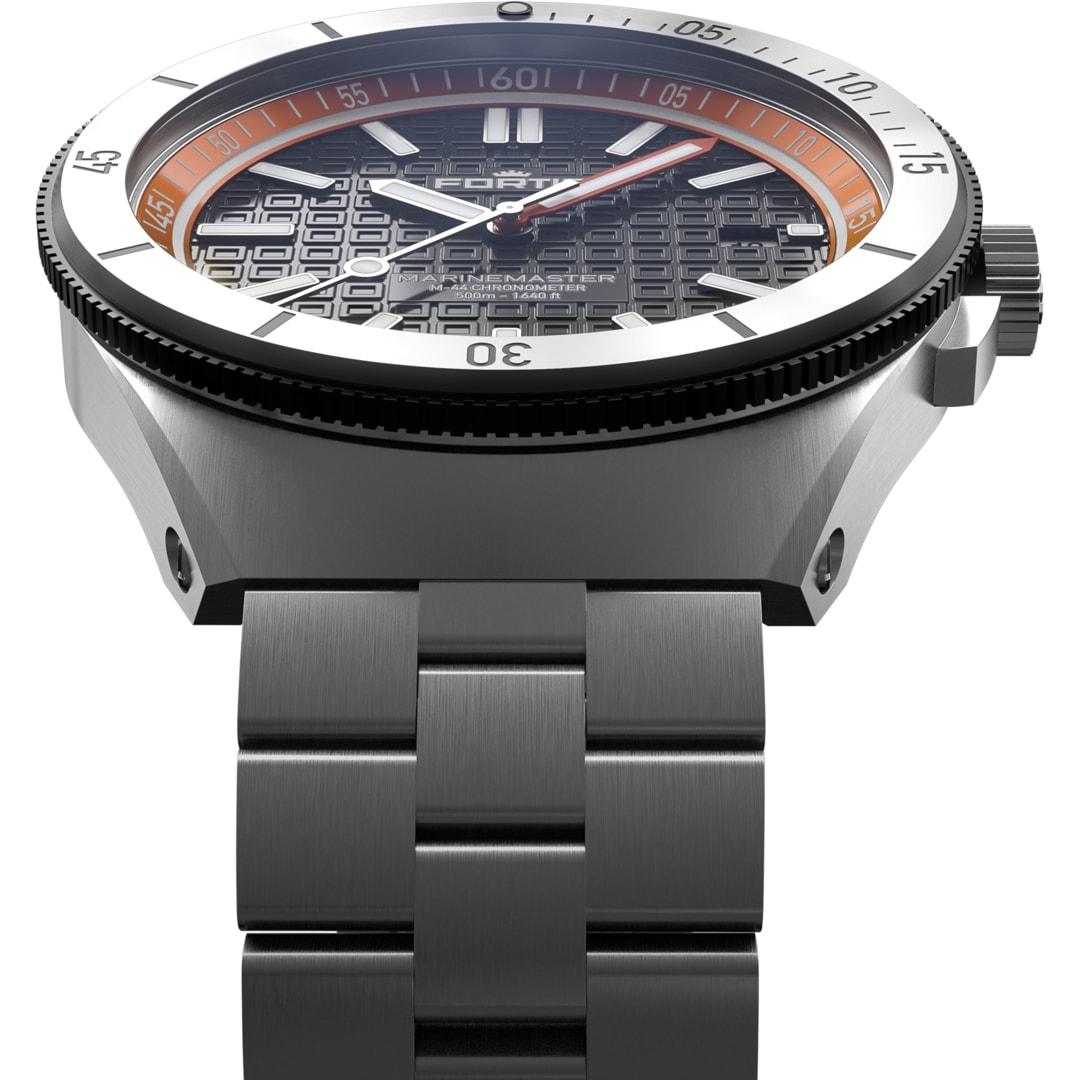 Fortis Marinemaster M-44 Chronometer Amber Orange Block Bracelet