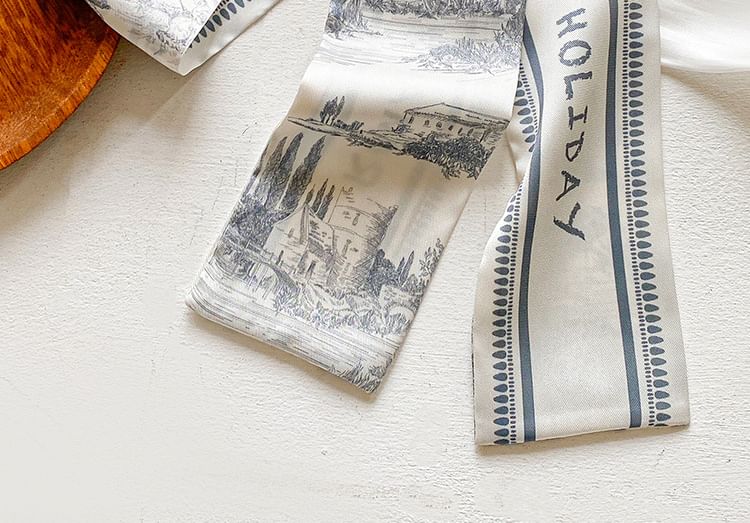 Amandier - Smalle sjaal met patroonprint