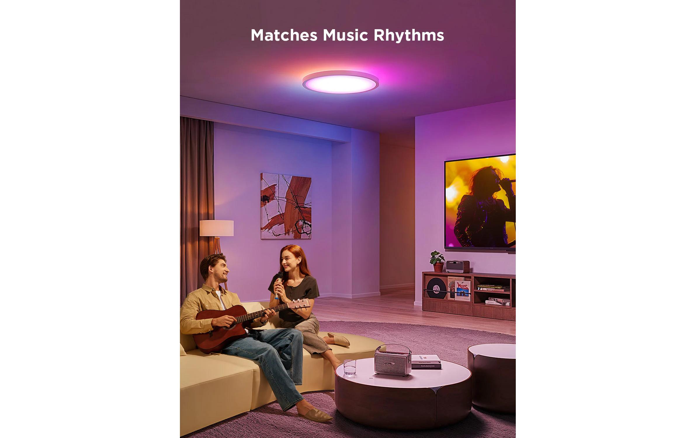 Deckenleuchte 30 cm, 24 W, 2400 lm, RGBWW + RGBICInnovative RGBWW und RGBIC Lichtpaneele