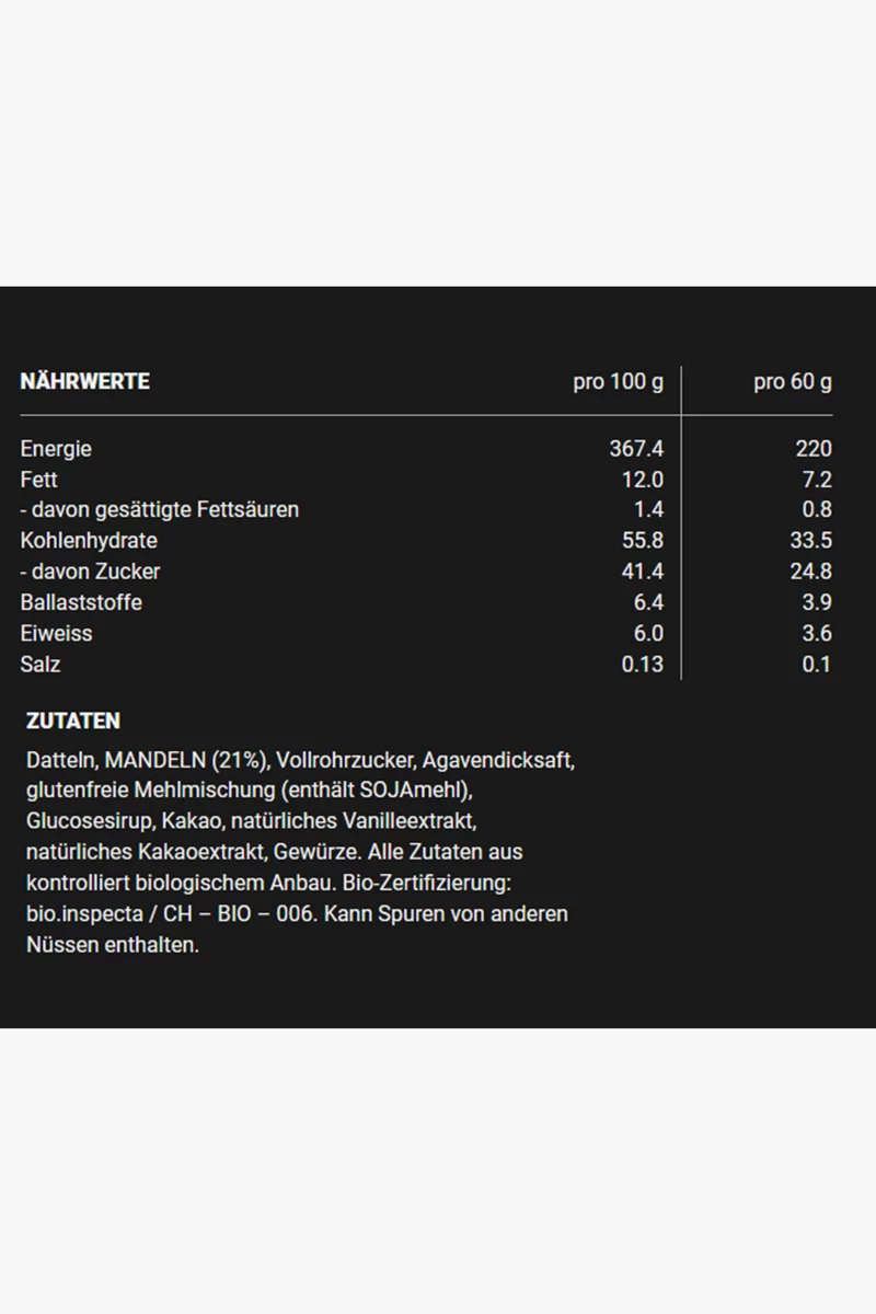 Winforce Panforte Date Almond Cacao 24 x 60 g Sportriegel