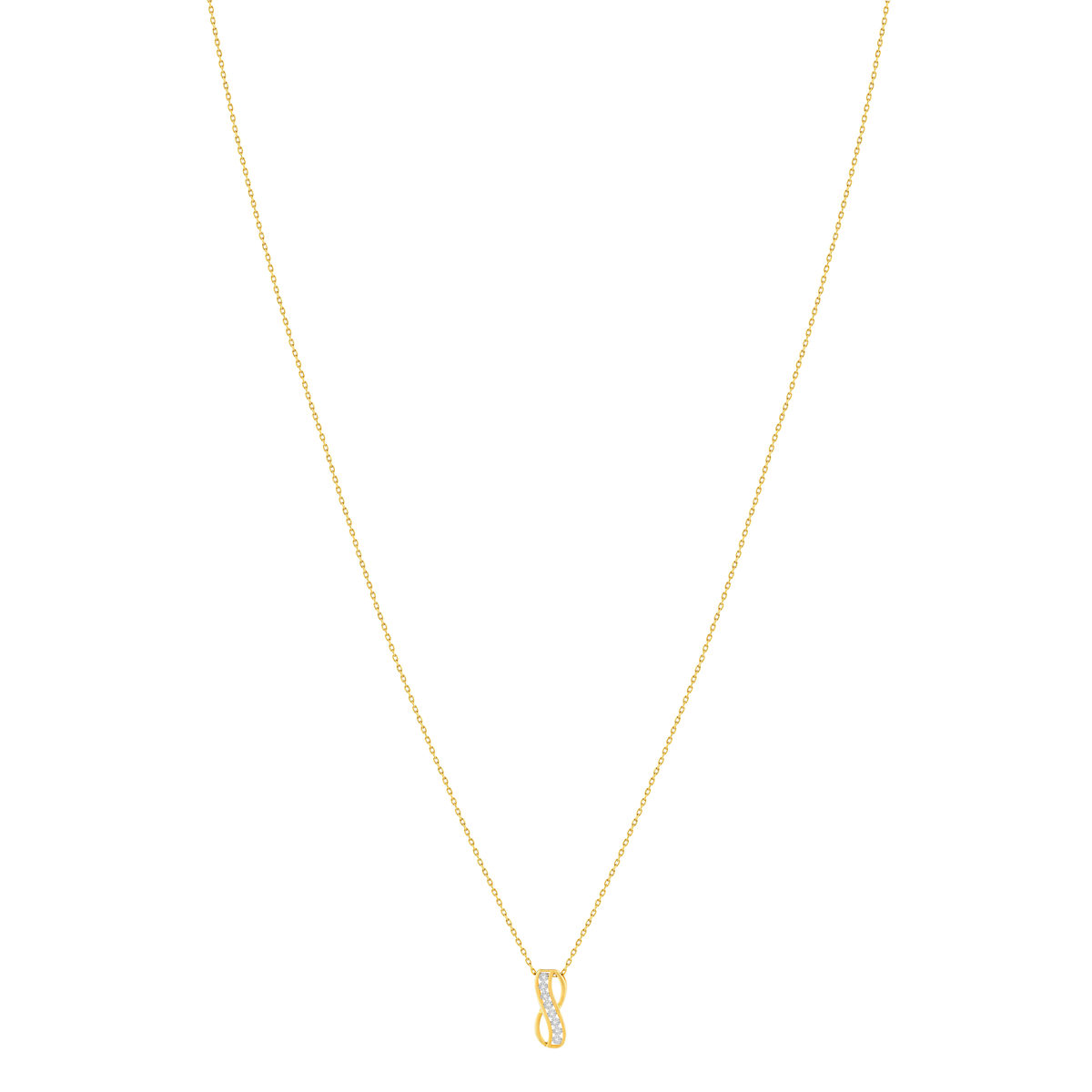 Collier or 375 2 tons diamants, 45 cm