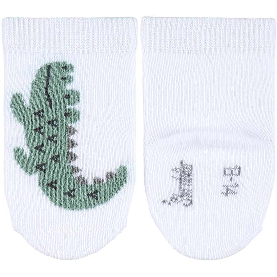 Sterntaler Baby-Söckchen Krokodil, 3er-Pack weiss