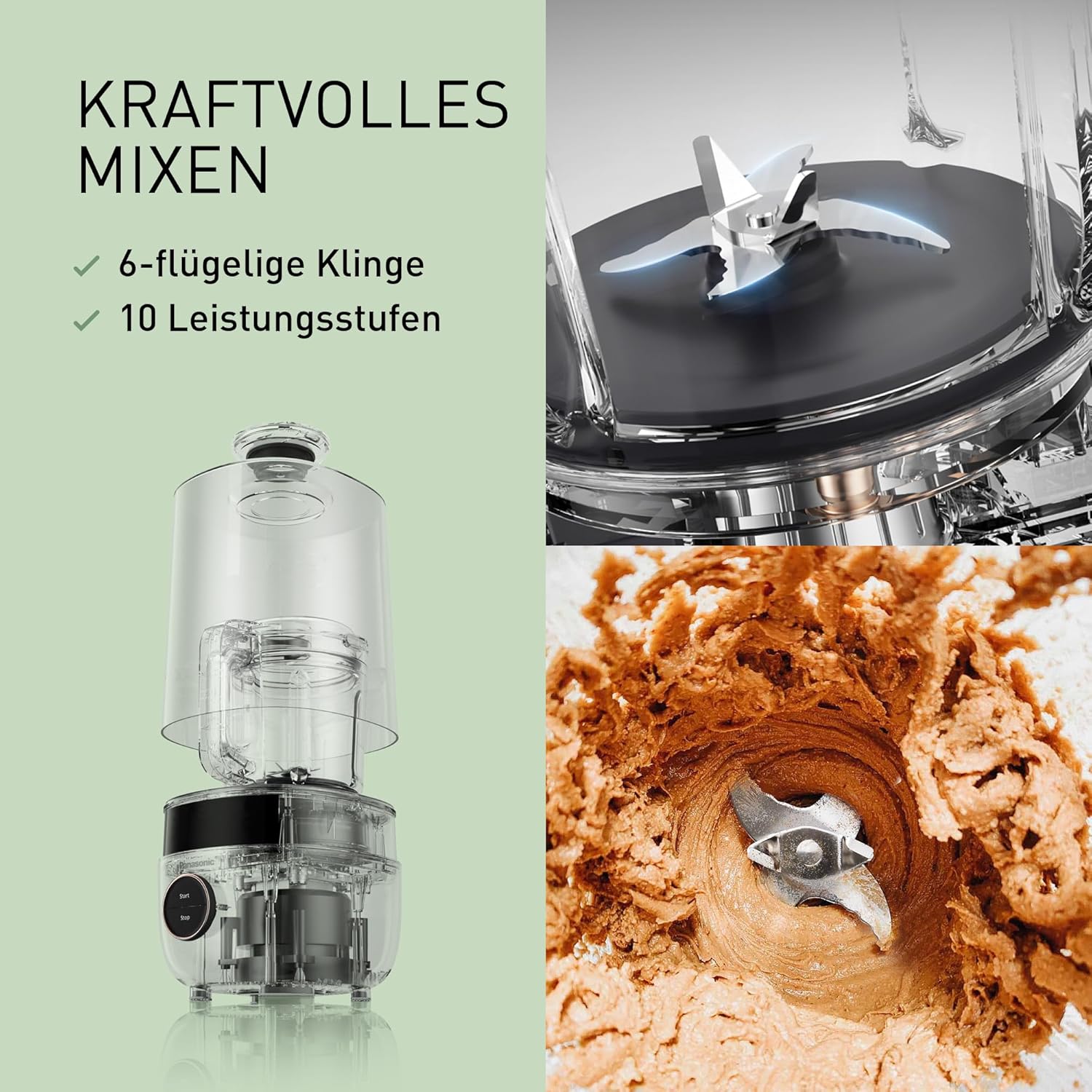 Panasonic MX-HG4401KXE Standmixer & Suppenbereiter,2 l, 800 W, Leiser Mixer,Heiß & Kalt, 9 Automatikprogramme, 10 Geschwindigkeitsstufen, Timer, Warmhalten, Automatische Reinigung, Schwarz & Roségold