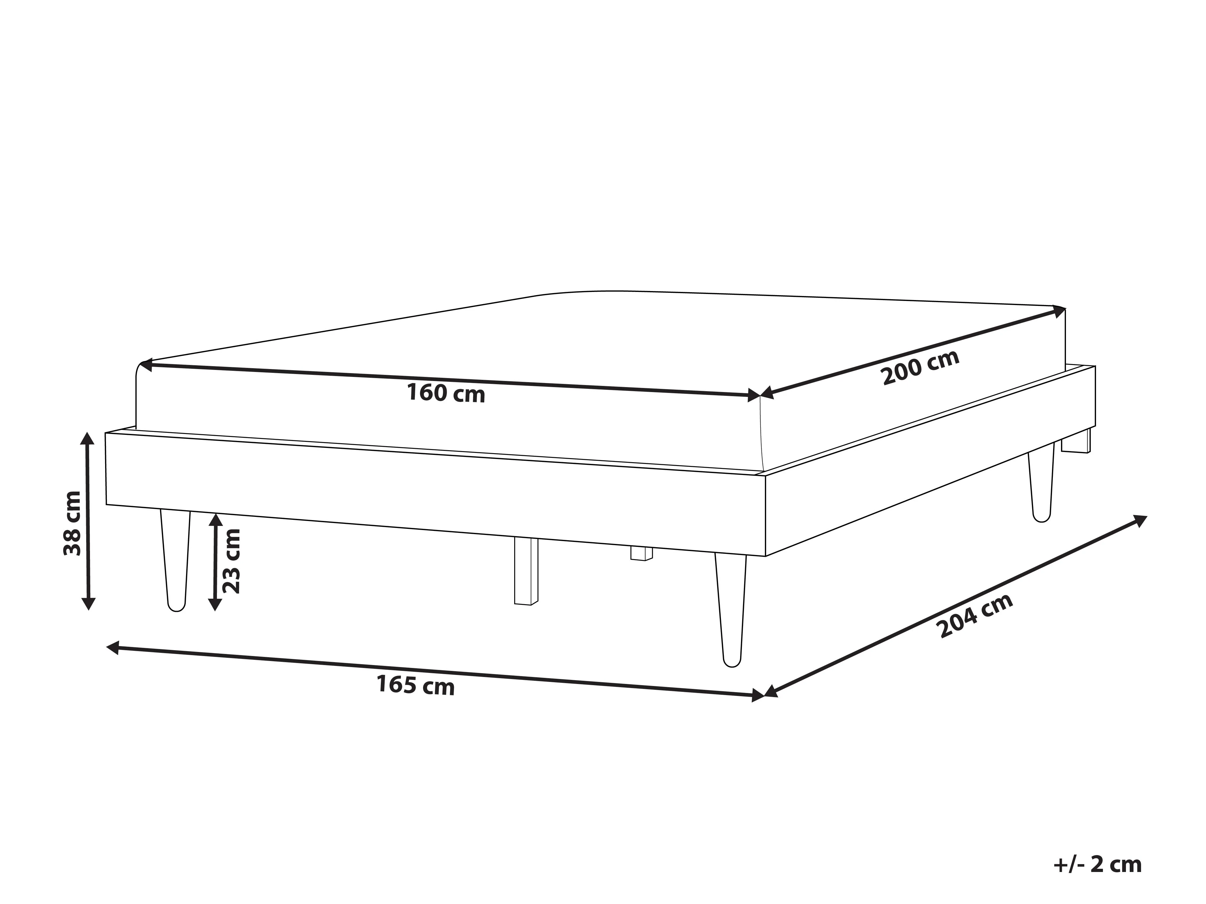 Bed met LED-verlichting TOUCY 160 x 200 cm Zwart