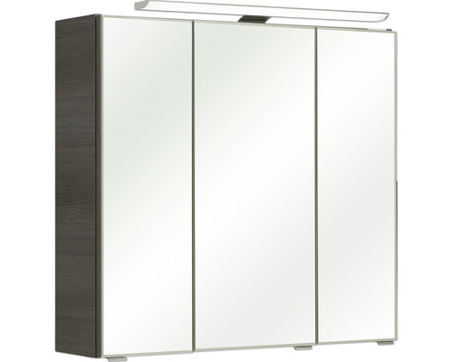 Pelipal Kumba badkamermeubelset (B x H x D): 137 x 200 x 50 cm, grafietkleurige fronten, 5-delige set inclusief glazen wastafel, hoge kast en onderkast (99.770326192)