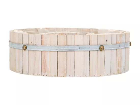 Panier rond en bois marron 40x40x12h