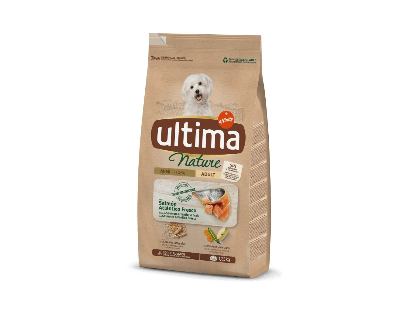 RAÇÃO PARA CÃO ULTIMA NATURE MINI SALMÃO 1.25KG