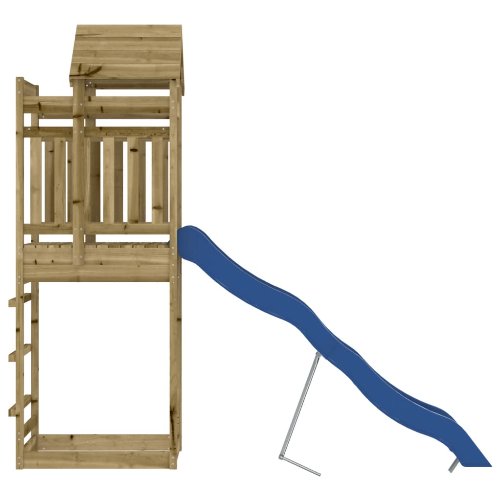 Aire de jeux d'extérieur balançoires toboggan portiques robuste jeux jardin 267 x 64 x 238 cm bois de pin imprégné