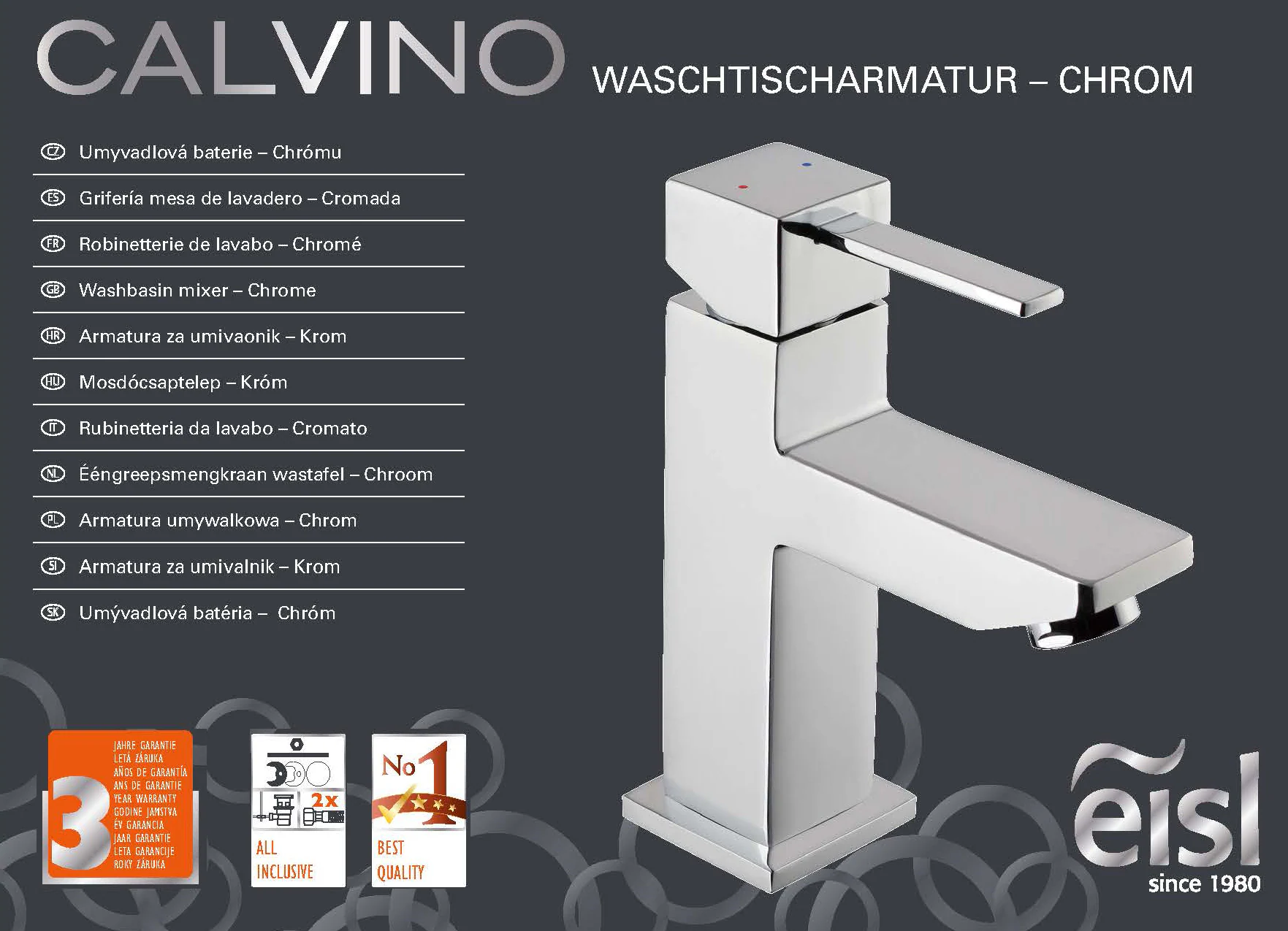 Eisl Waschtischarmatur Calvino, Chrom