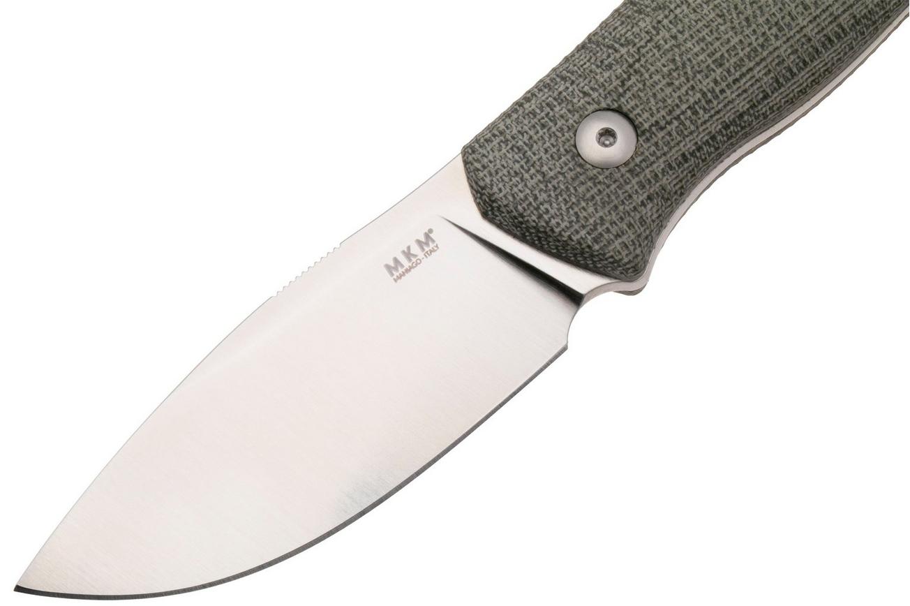 MKM Small Lov MK-SL-GC, Satin M390, Green Canvas Micarta vaststaand mes, Jesper Voxnaes design