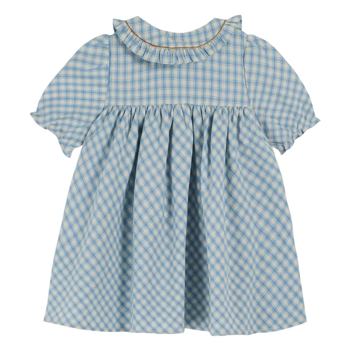 Emile et Ida Robe Manches Ballon Carreaux | Bleu