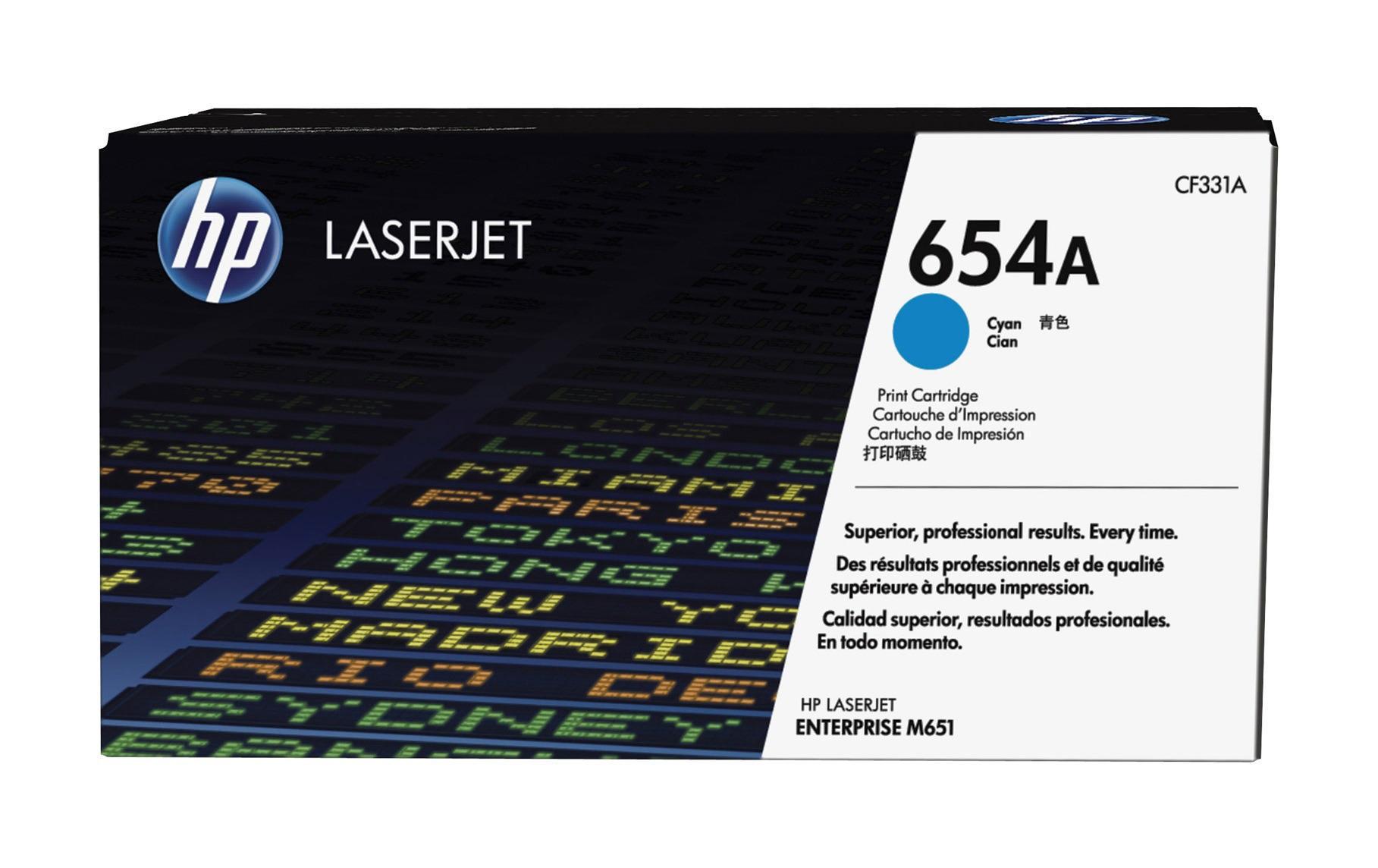 Toner Nr. 654A (CF331A) Cyan<br>Tonerkartusche