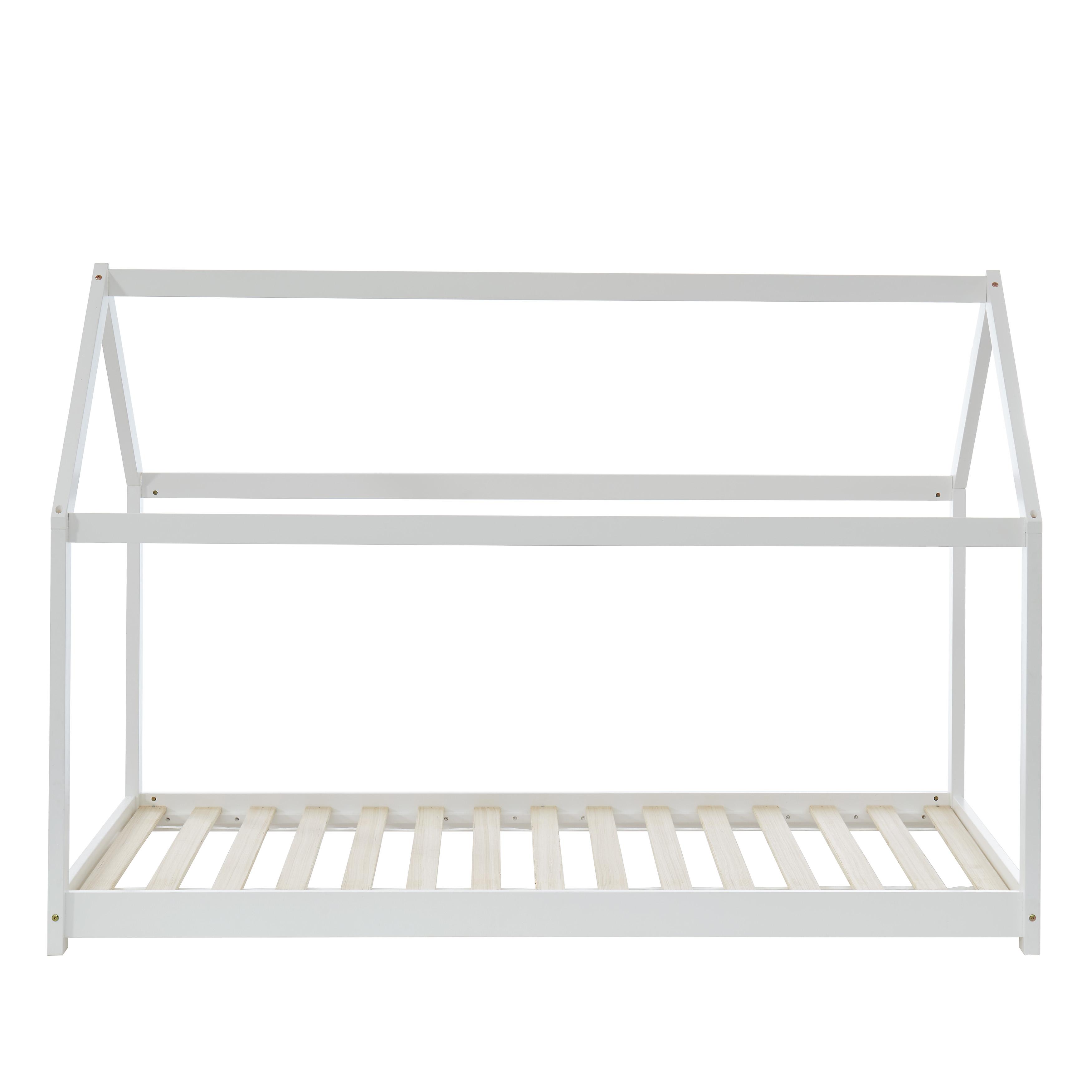 LIT ENFANT CABANE TINY PIN BLANC SOMMIER 90X190CM