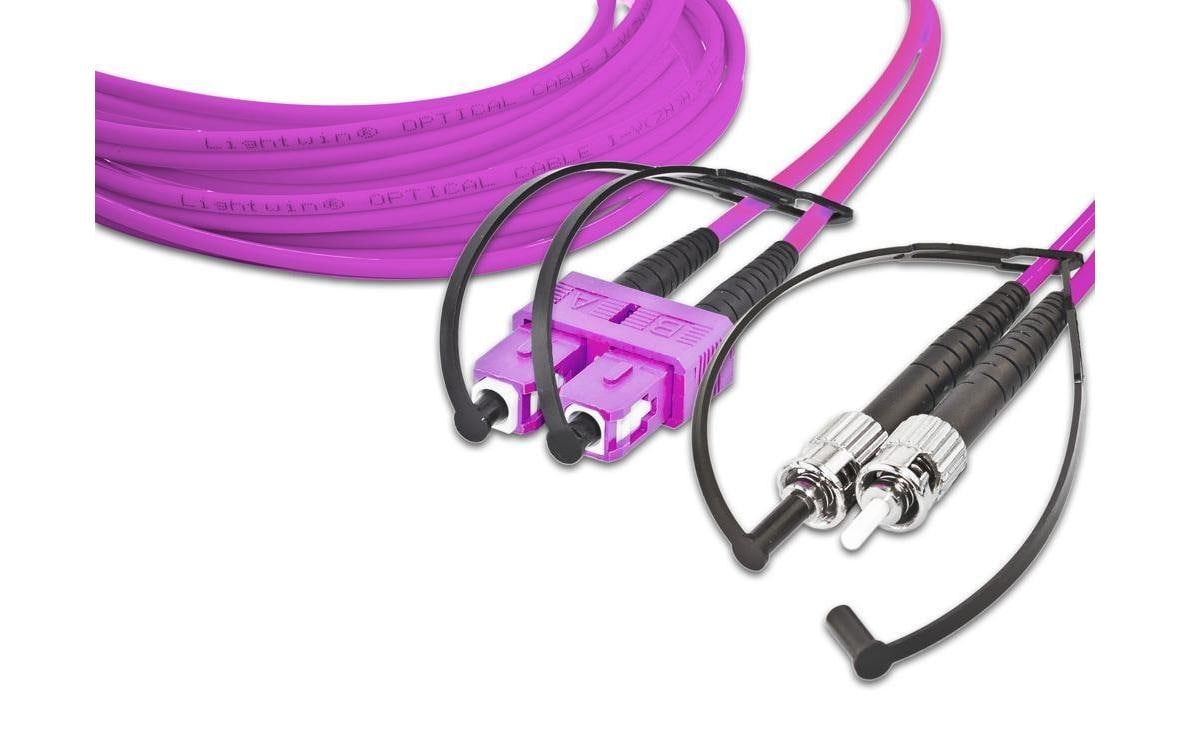 LWL-Patchkabel SC-ST, Multimode, Duplex, OM4, 0.5mLightwin LWL-Kabel SC-ST, Multimode, OM4, 0.5m