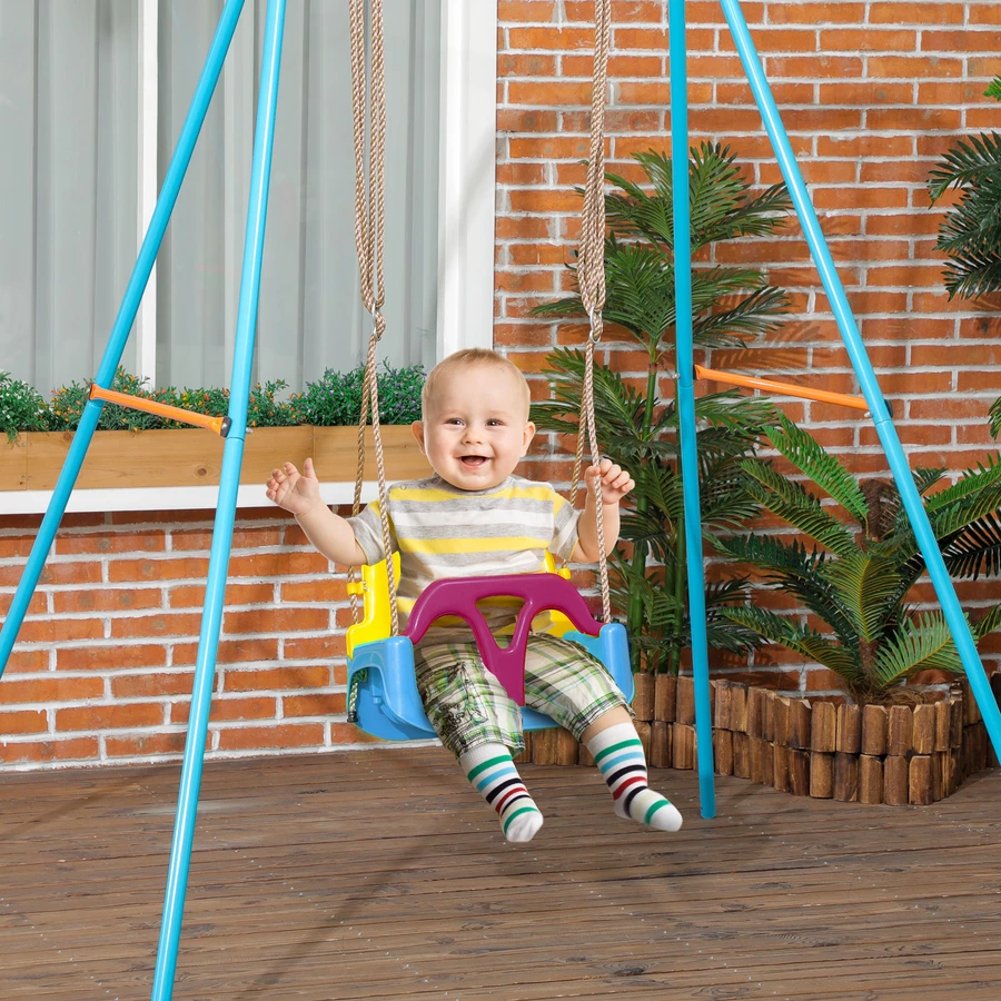 Outsunny Kinderschaukel mit längenverstellbaren Seilen bunt