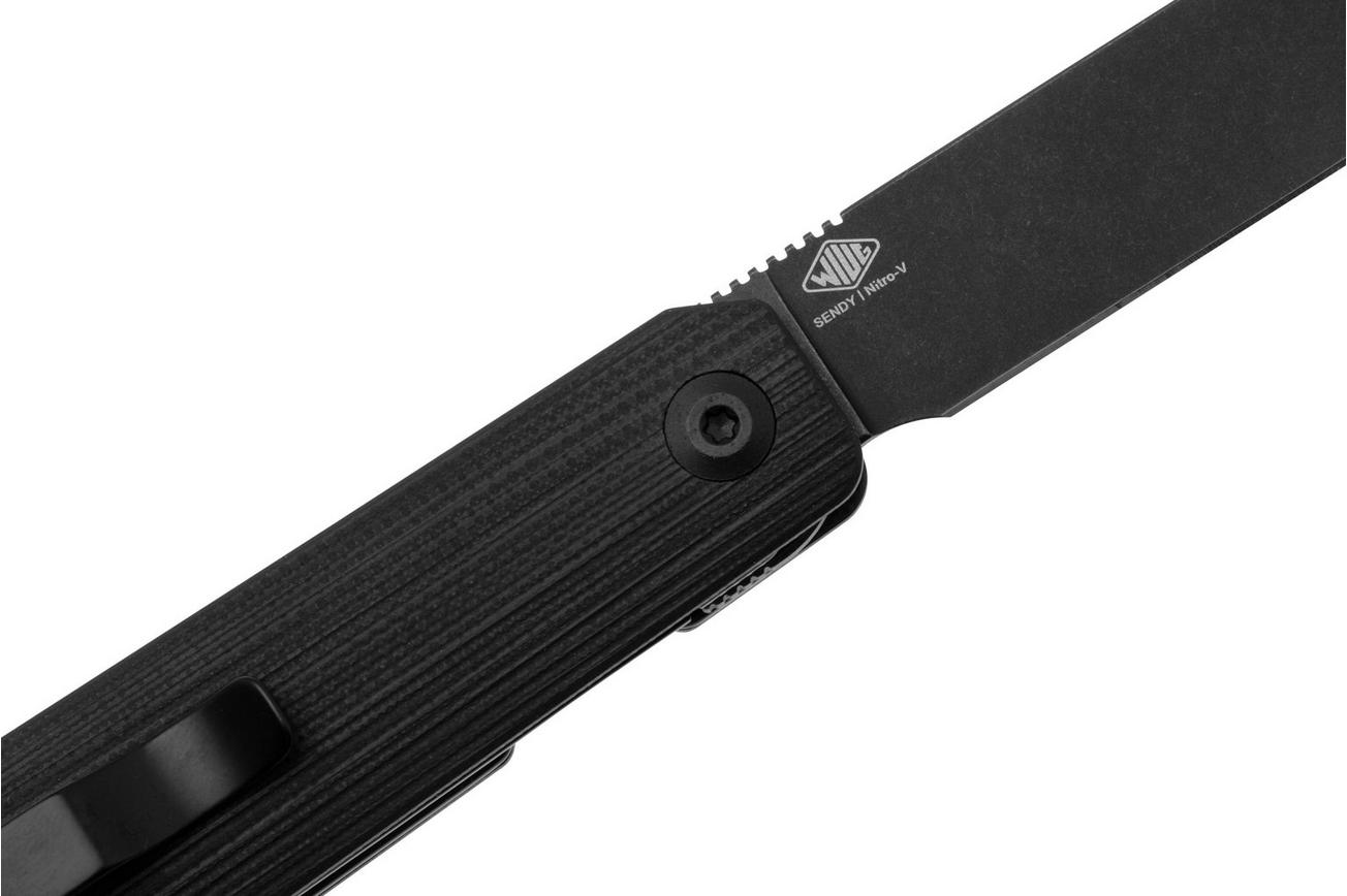 CIVIVI Sendy C21004B-2 Blackwashed Nitro-V, Milled Black G10, zakmes, Ben Petersen design