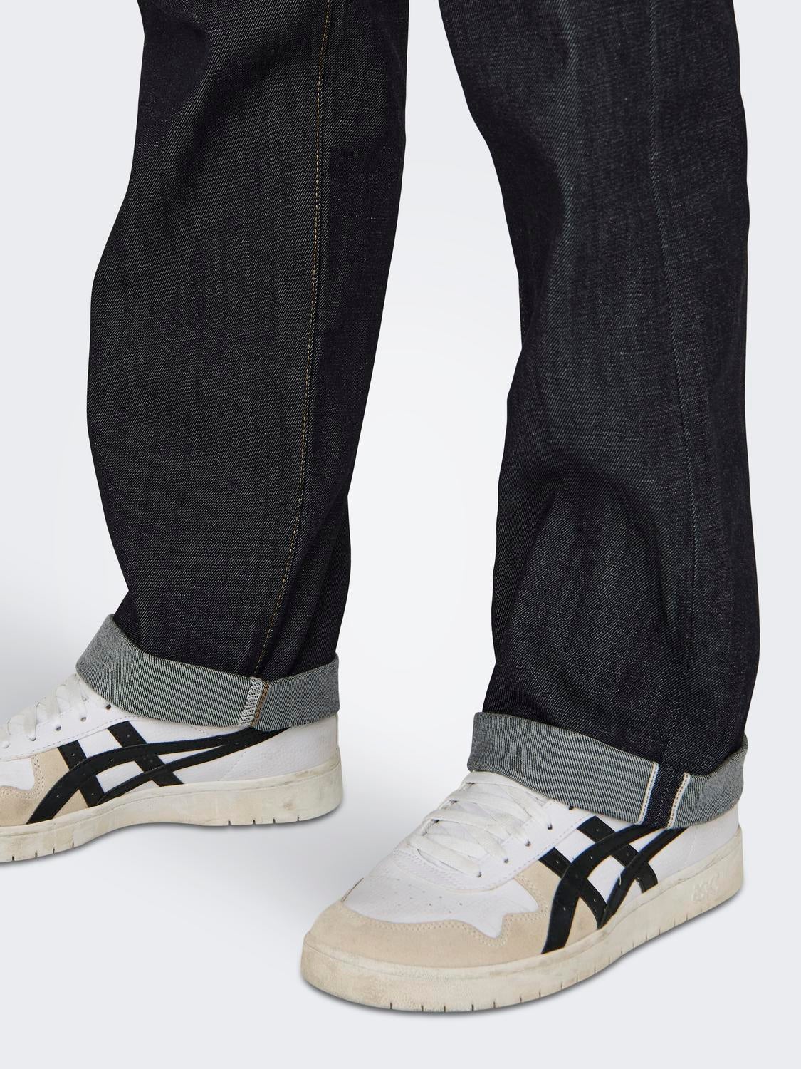 ONSEDGE Mittlere Taille Gerade geschnitten Jeans Dark Blue Denim