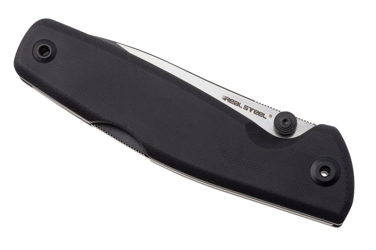 Real Steel Yak 7871BB, Satin/Black PVD 14C28N, Flat Grind, Black G10 zakmes