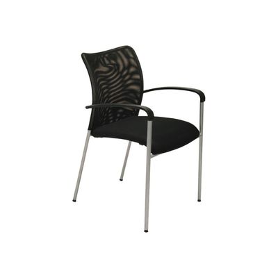 Lot de 4 chaises JULIA - avec accoudoirs - assise et dossier noir