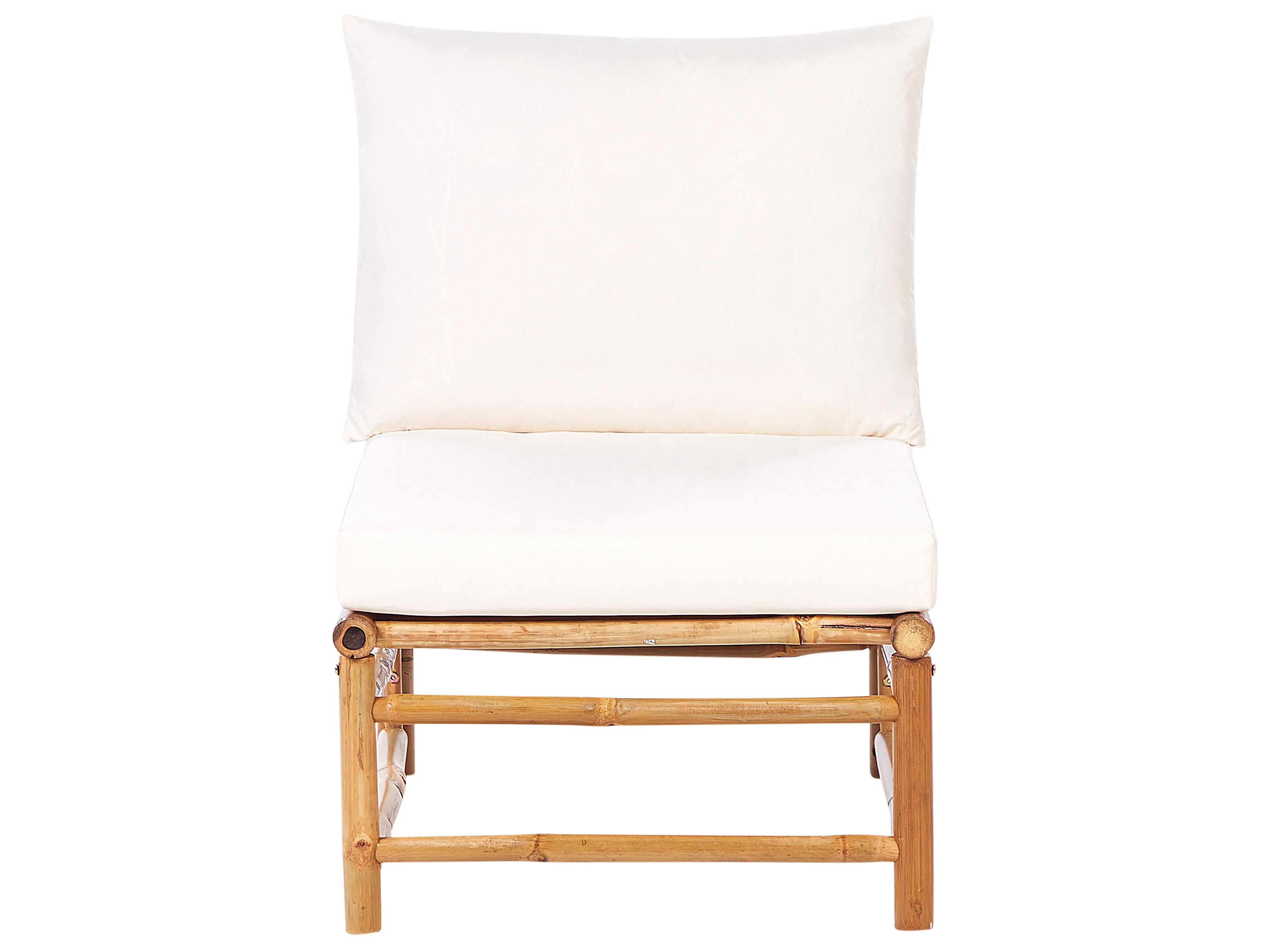 Tuin hoekloungeset met tafel 5-zits CERRETO linkszijdig Bamboehout Gebroken wit