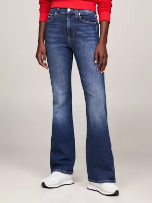 Calça jeans flare de cintura alta Sylvia