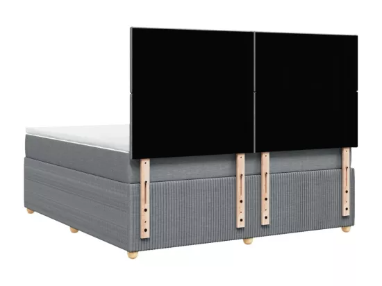 Sommier à lattes de lit avec matelas Gris clair 180x200cm Tissu