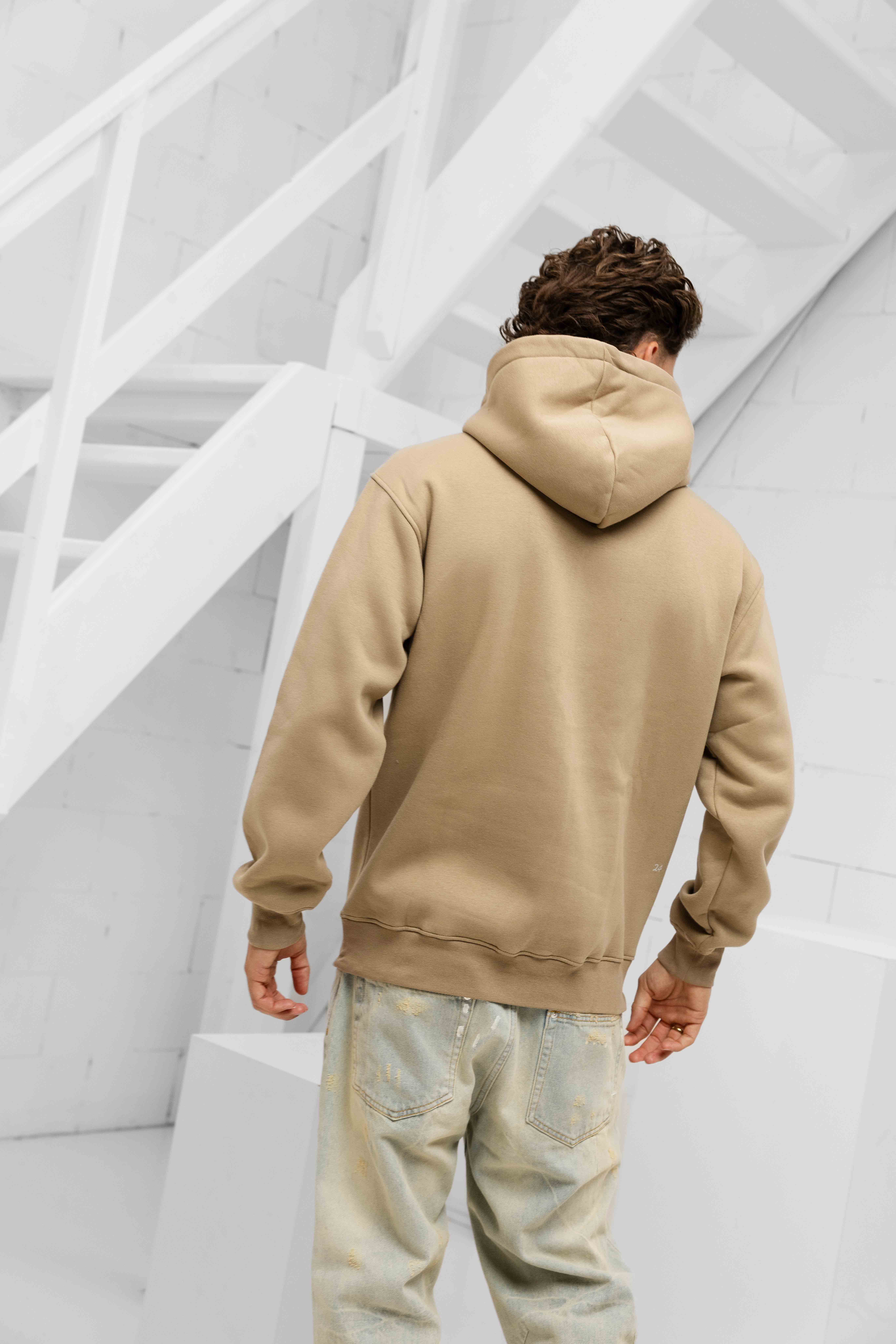 24 Uomo Basic Hoodie Heren Groen