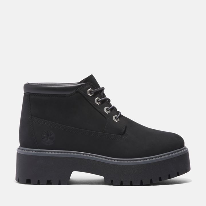 Bota Chukka Timberland Premium Platform Impermeável Feminina Stone Street na cor Preta Monocromática