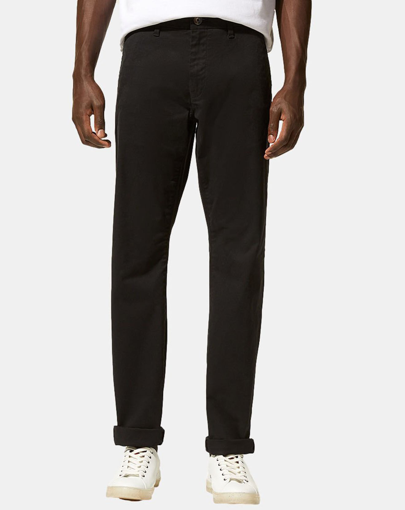 Galeries Lafayette Pantalon Chino droit Kutdroit  noir