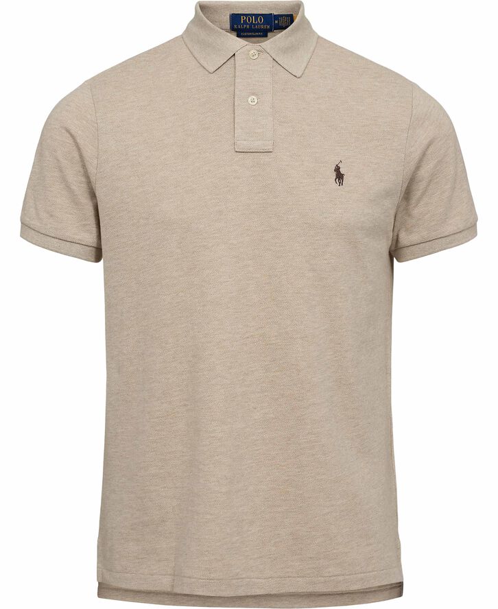 Polo Ralph Lauren Custom Slim Fit Mesh Polo Shirt Expedition dune heather/c8888