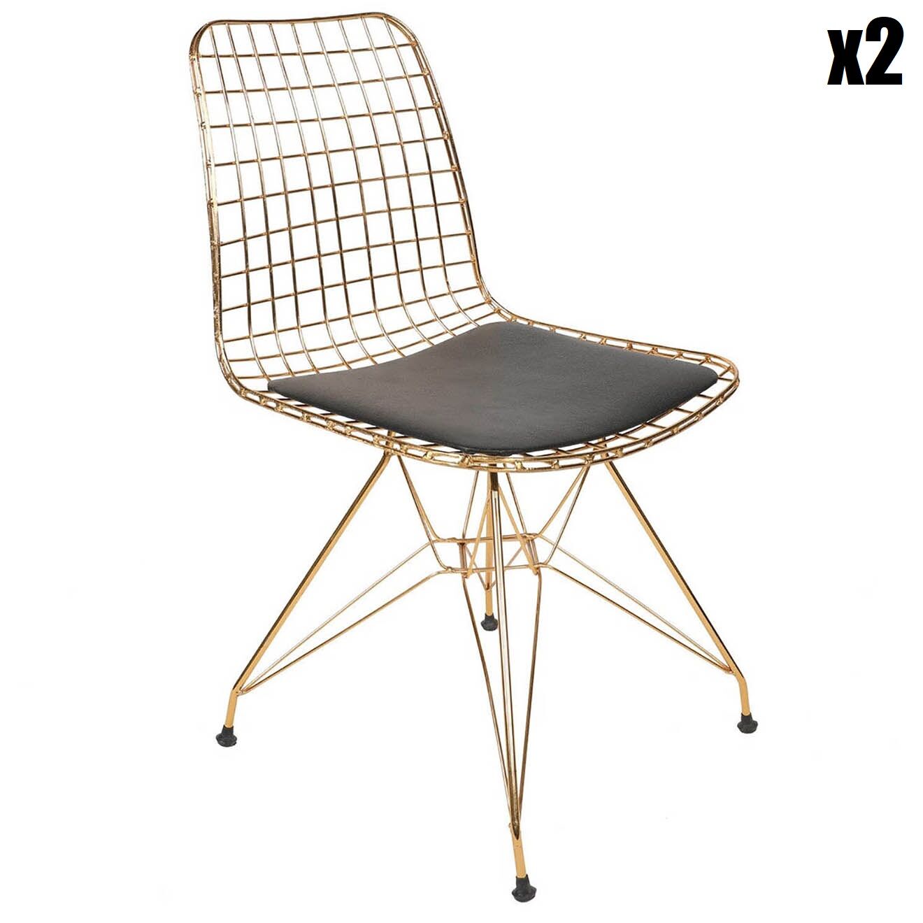 Wooden Art 2 Chaises Tivoli 273 dorées - 46x81x42.5 cm