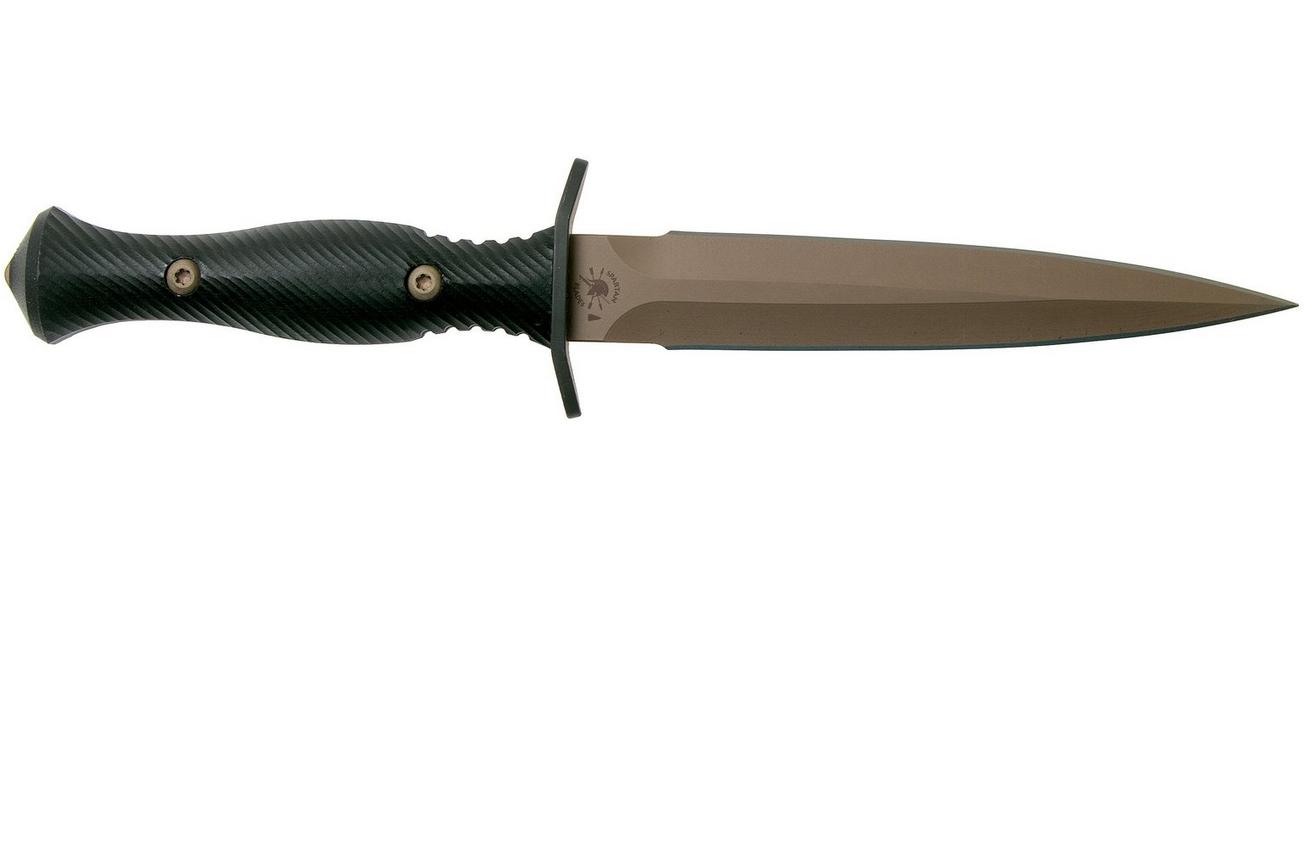 Spartan Blades Harsey Dagger Flat Dark Earth Blade, Black Handle, dolk