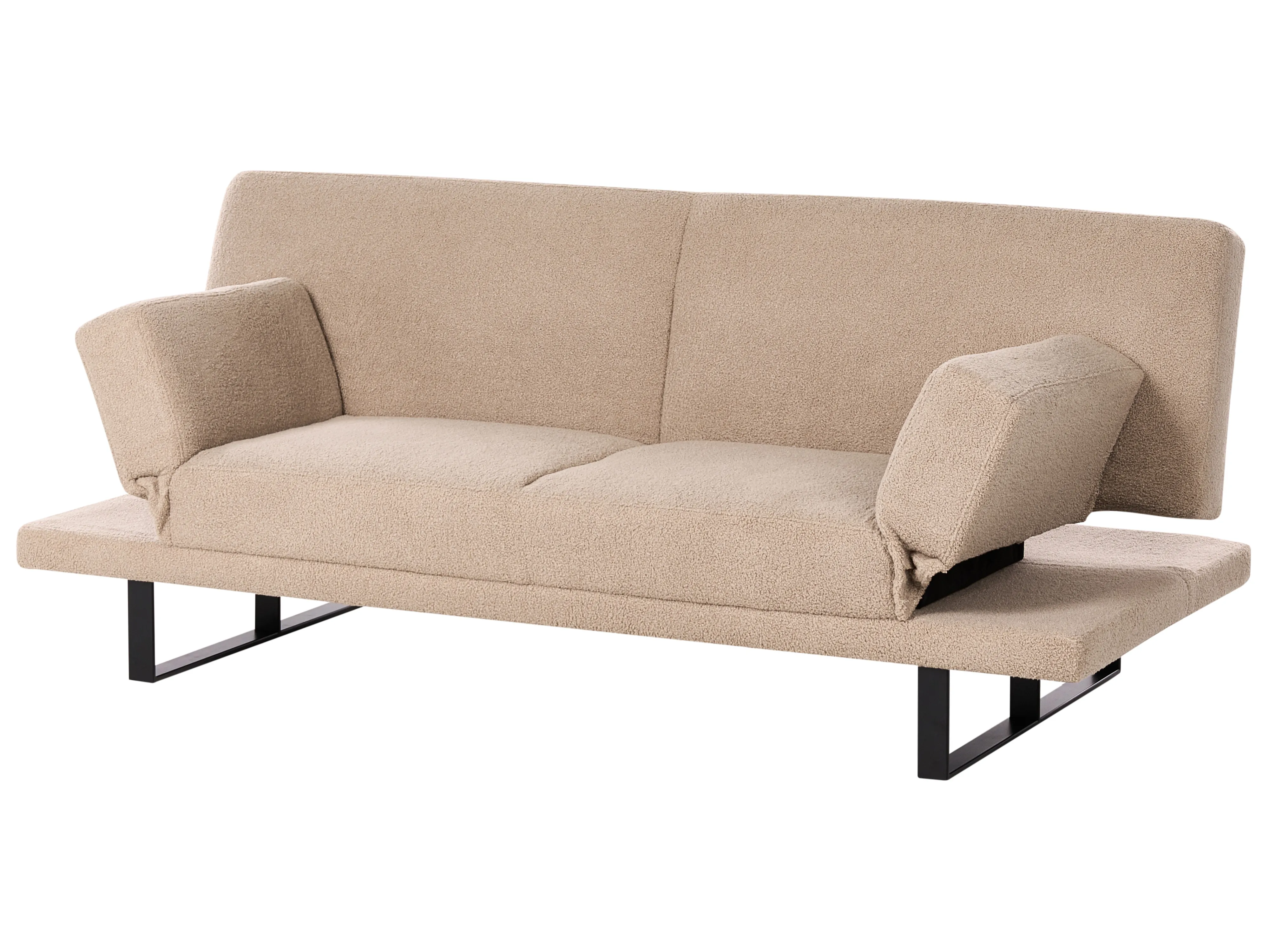 Slaapbank 2-zits YORK Bouclé Zandbeige
