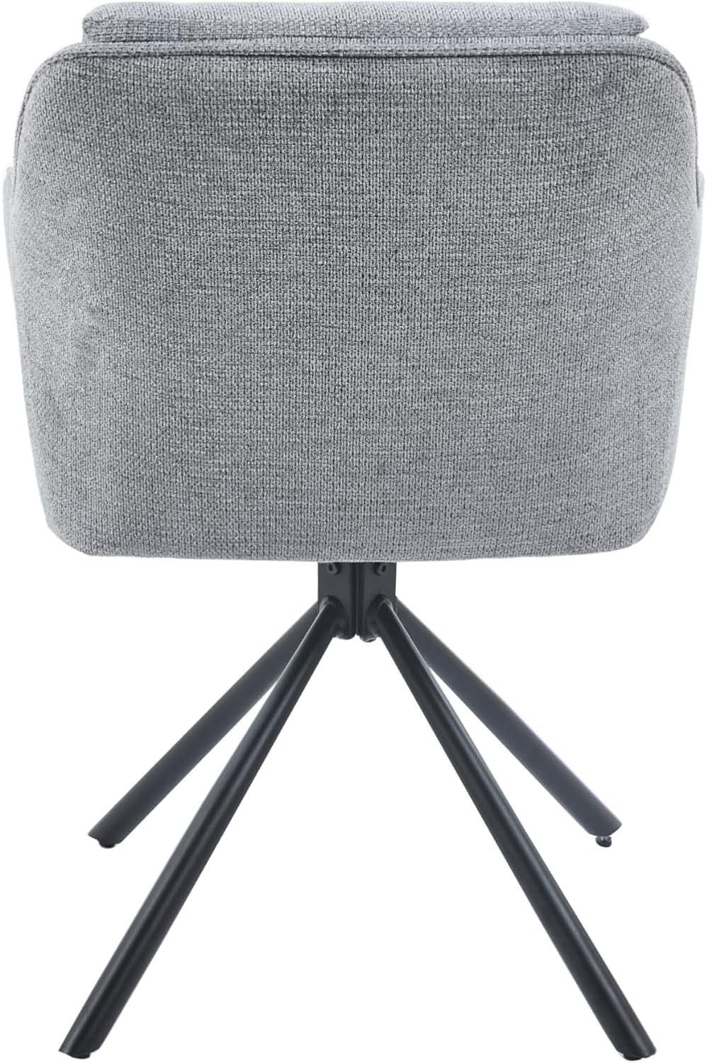 SAM 6er Set Esszimmerstuhl Mucki | Stoffbezug | Farbe: Silber | 360° drehbares Metallgestell | Integriertes Kopf- & Nackenkissen | Armlehnen | Drehstuhl für Esszimmer & Büro