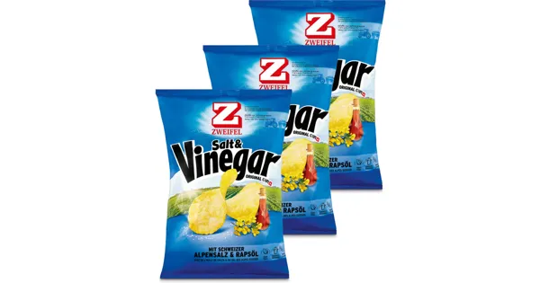 Zweifel Original Chips Salt & Vinegar 3x175g