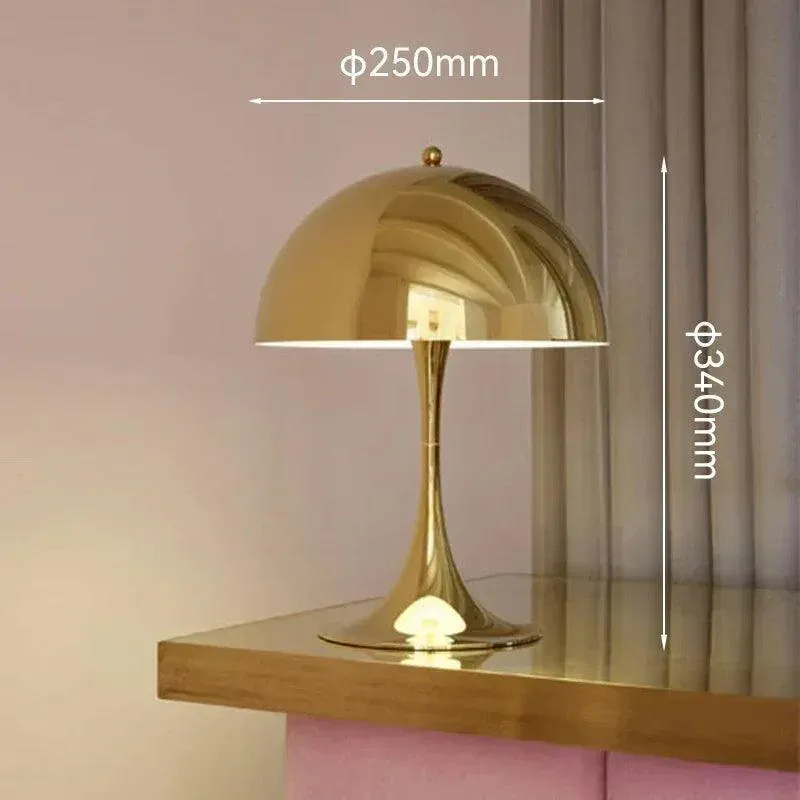 Vintage Design Mushroom Shaped Table Lamp Light (White / Black / Gold / Silver)