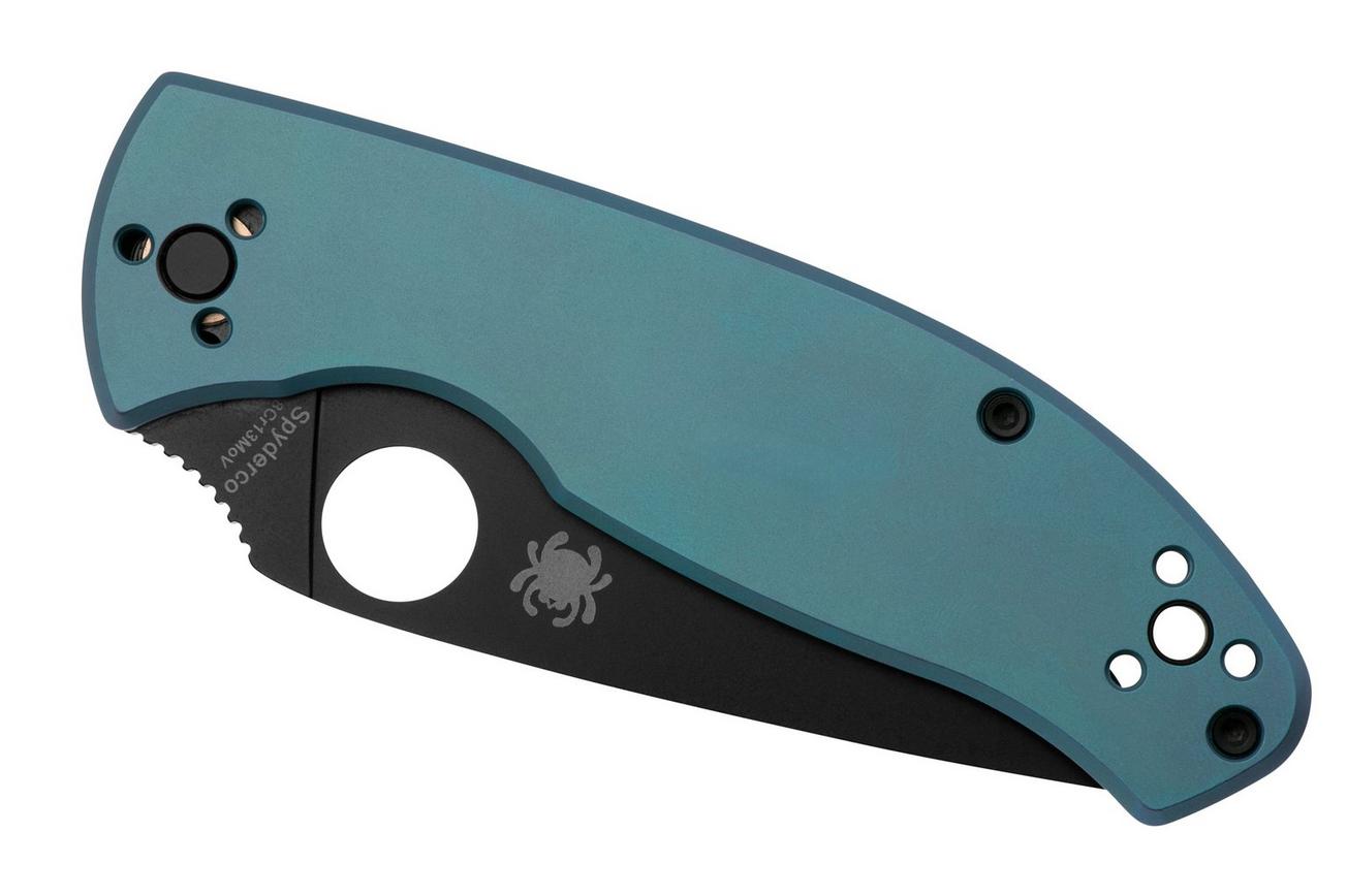 Spyderco Tenacious Black C122TIBLBKP Blue Titanium zakmes