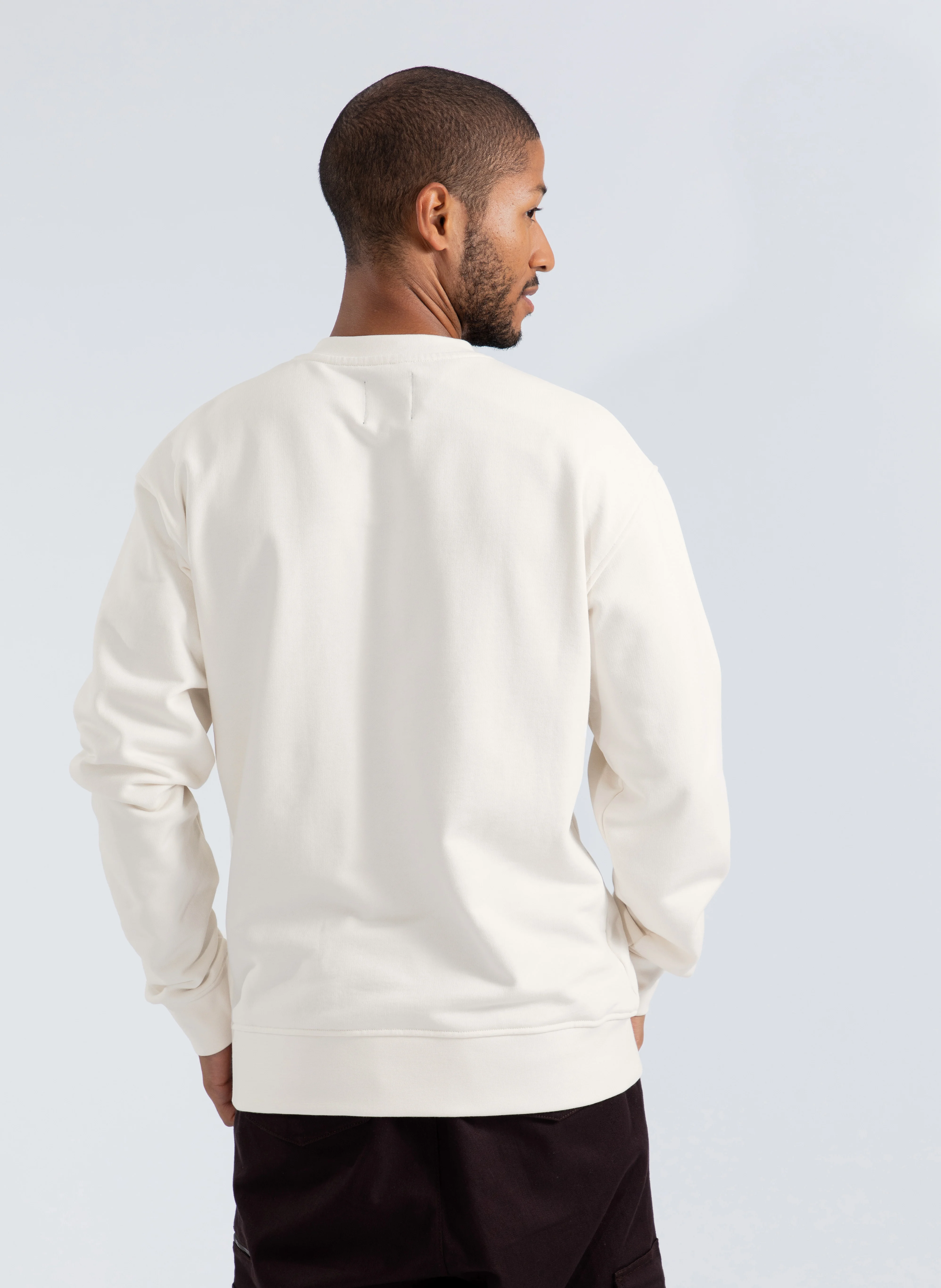 HORIZON - Sweat droit col rond en coton biologique | Beige