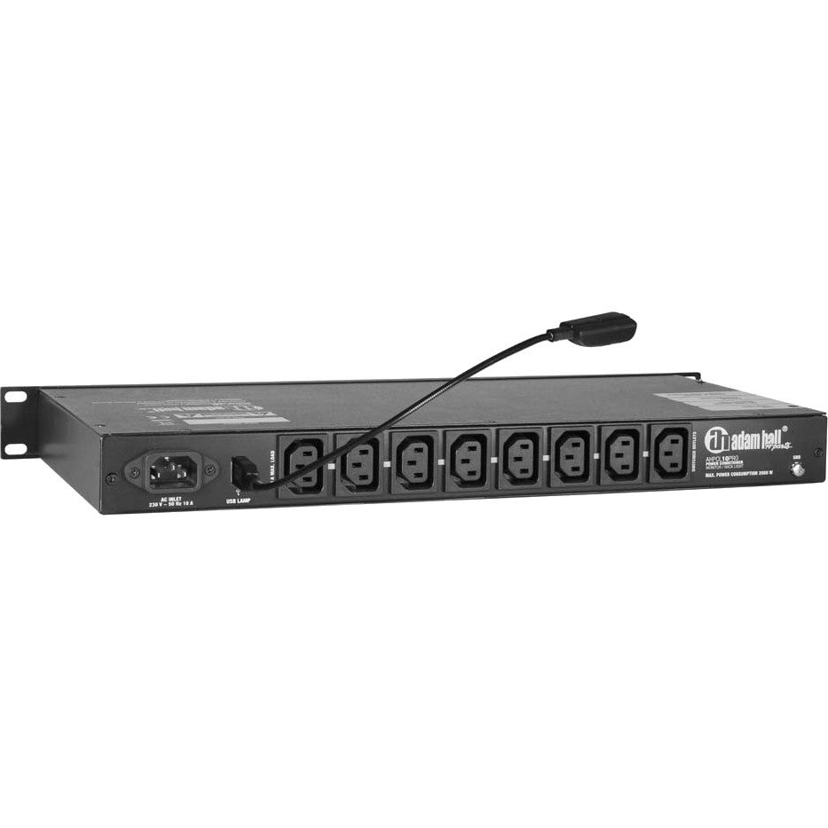 Adam Hall AHPCL10PRO spanningsverdeler met voltmeter+verlichting
