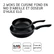 Set de 2 woks de cuisine 20 cm et 28 cm avec fond en nid d'abeille et