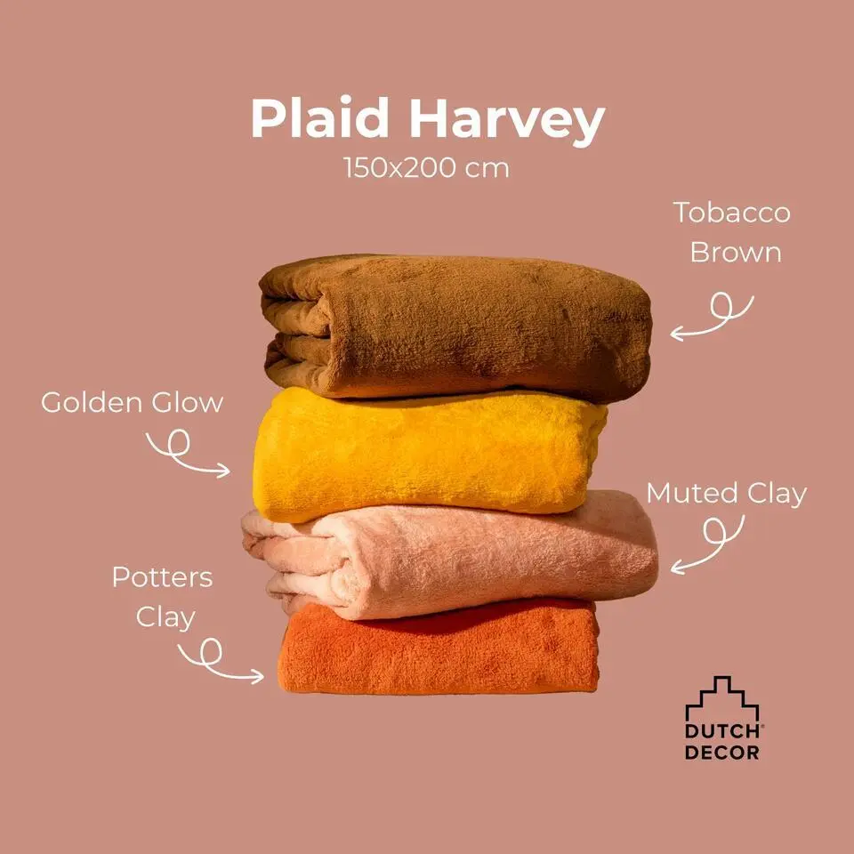 Plaid Harvey - Potters Clay - 150x200 cm