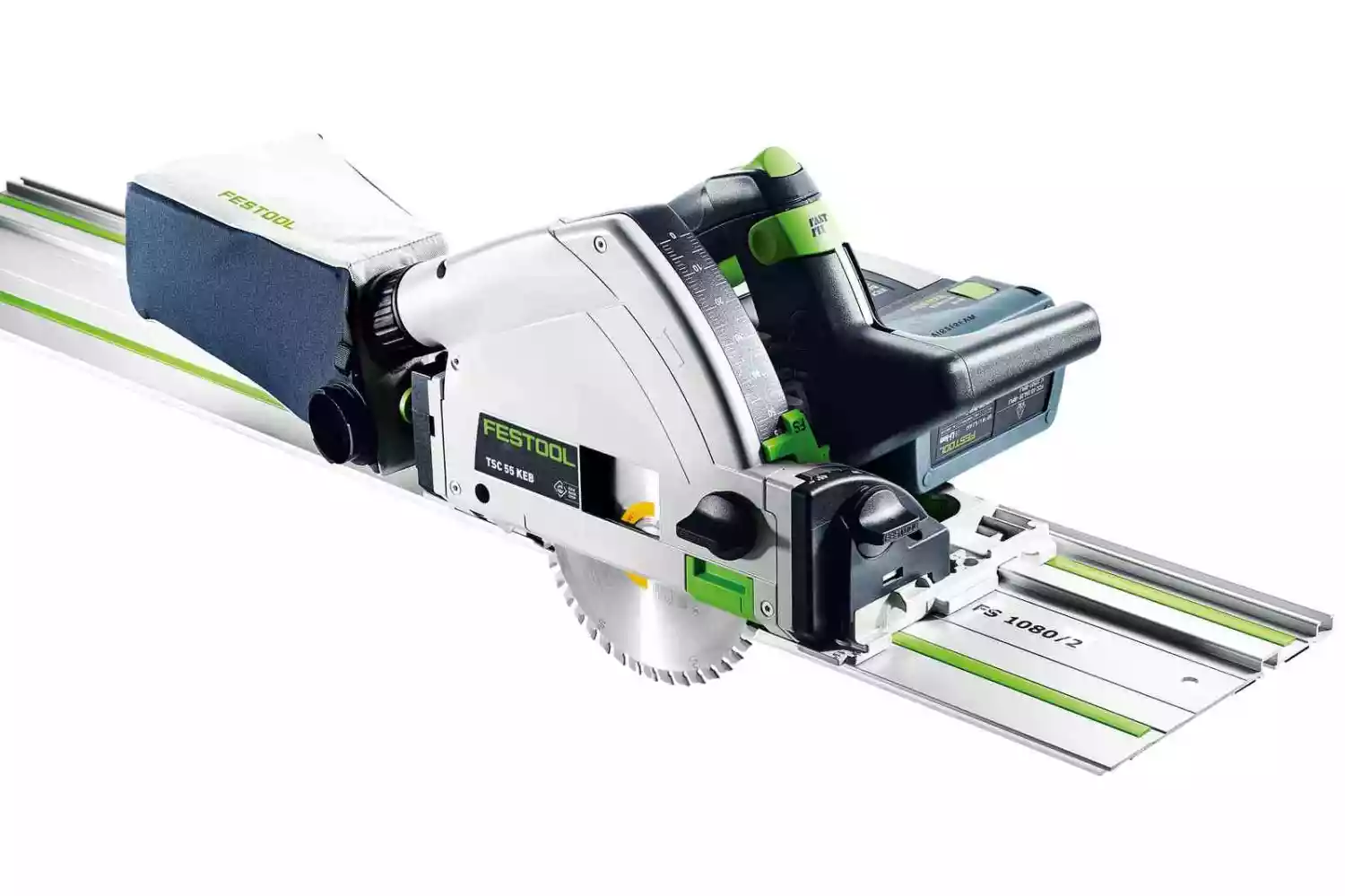 Festool TSC 55 5,0 KEBI-Plus/XL-FS 18V Li-Ion accu invalzaag set (2x 5,0Ah) incl. geleiderail in systainer - 1400mm