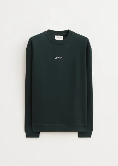 Brushed written sweater groen (GRN.OC)